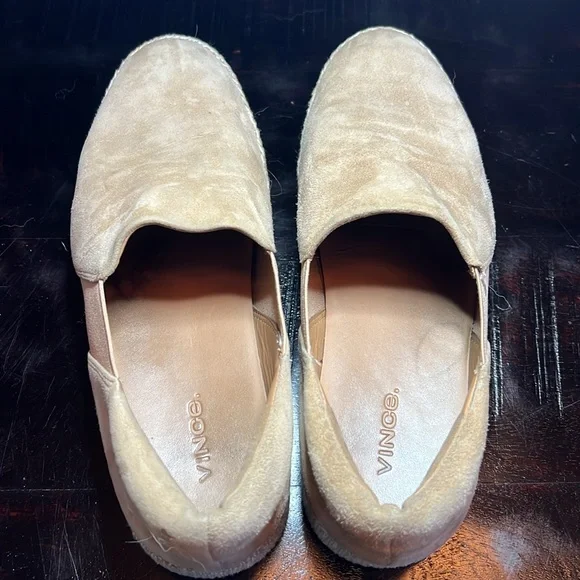 VINCE. Blush Straw Tweed Platform Sneakers - Picture 5 of 9